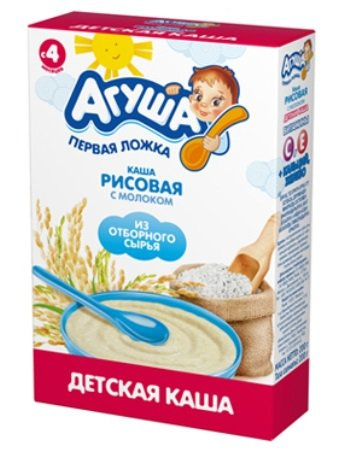 Каша сухая молочная рисовая, 200 гр, Агуша