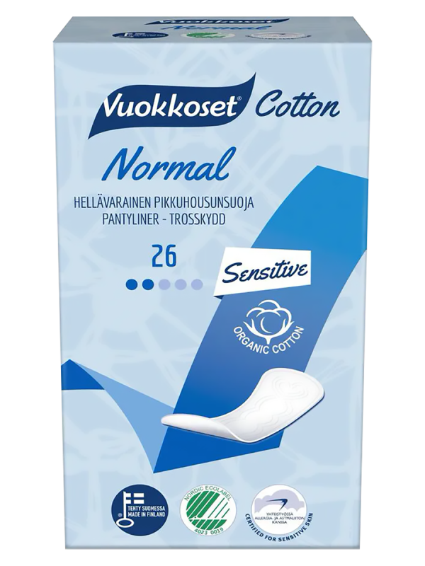 Прокладки ежедневные Cotton Active Normal, 26 шт, Vuokkoset
