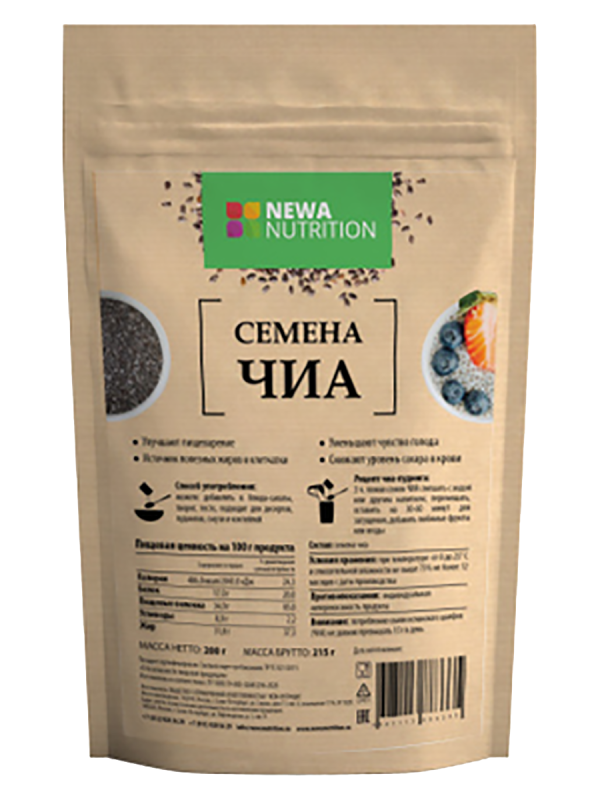 Семена чиа, 200 г, Newa Nutrition