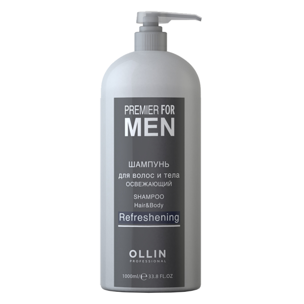 Premier for Men Шампунь мужской для волос и тела освежающий, 1000 мл, OLLIN