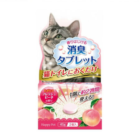 Уничтожитель сильных запахов для кошачьего туалета в форме таблетки, Персик, Happy Pet