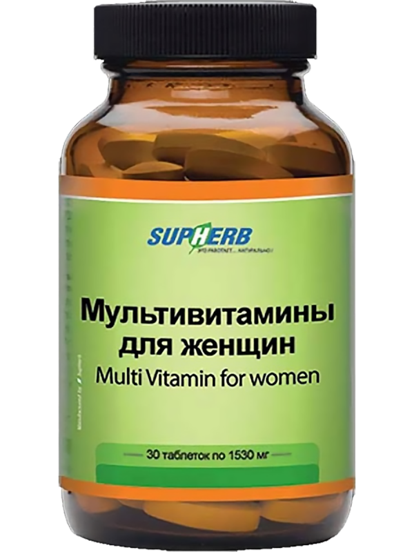 Мультивитамины для женщин, 30 таблеток, SupHerb
