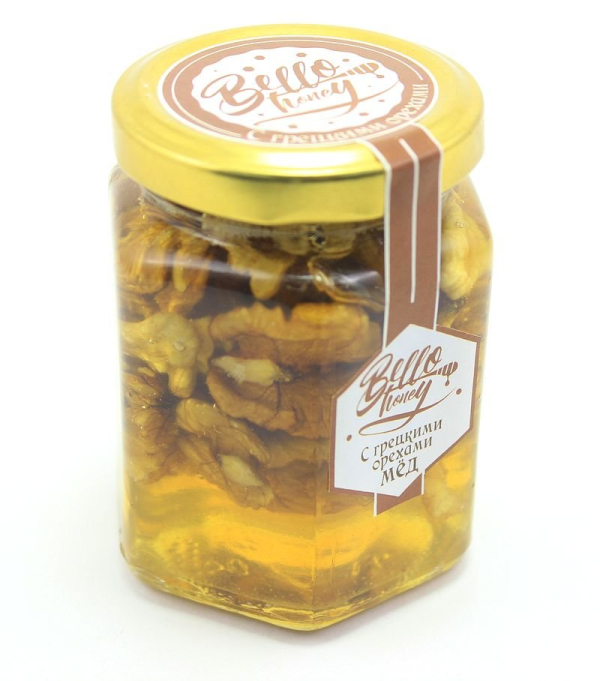 Грецкий орех в меду, 200 мл, BelloHoney