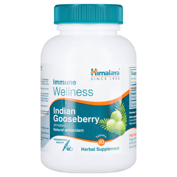 Indian Gooseberry (эмблика) для иммунитета, антиоксидант, 60 таблеток, HIMALAYA - фото