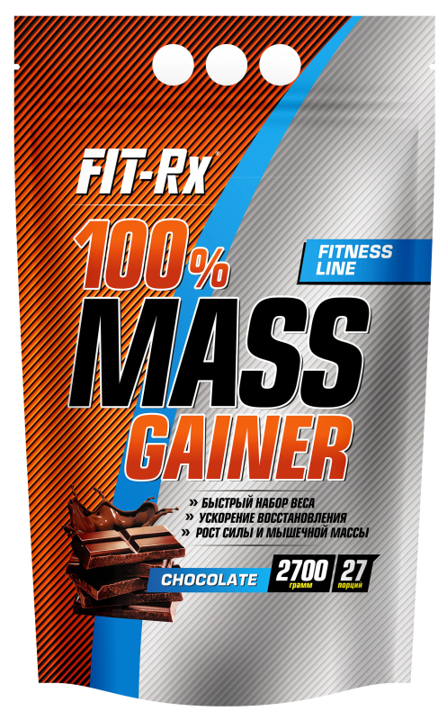 100% Mass Gainer, вкус шоколад, 2700 гр,  Fit-Rx