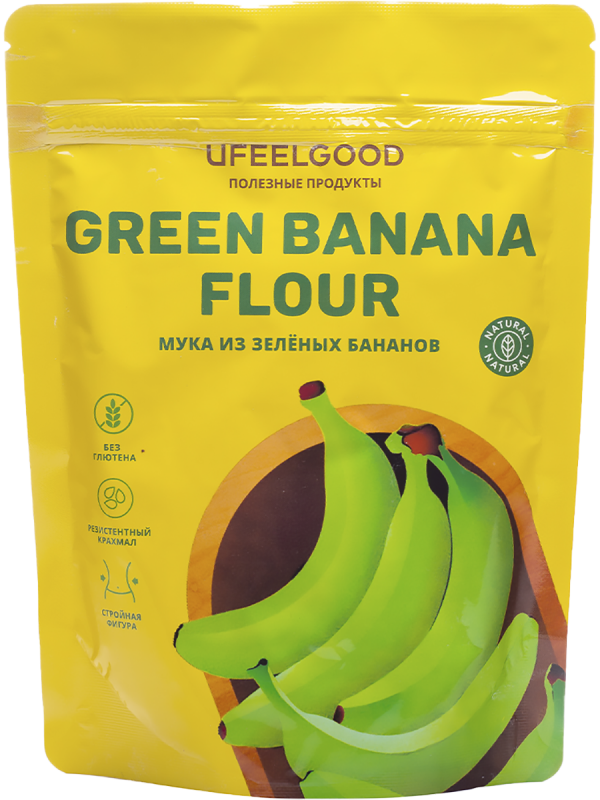 Банановая мука из зеленых бананов, 300 г, Ufeelgood