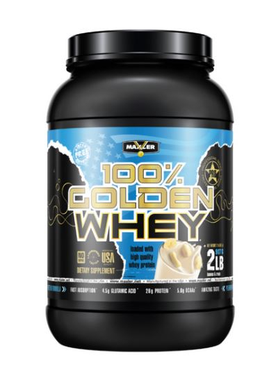 Протеин 100% Golden Whey, вкус Банановый крем, 907 гр, MAXLER