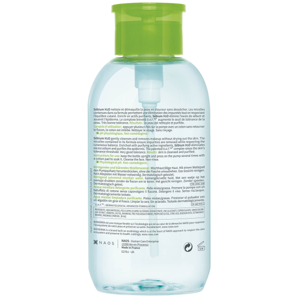 Купить Sébium Мицеллярная вода для жирной и проблемной кожи с дозатором, 500 мл, Bioderma