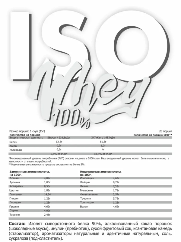 Купить ISO WHEY 100%  (изолят сывороточного протеина) , вкус Вафли в Шоколаде, 300 г, PinkPower