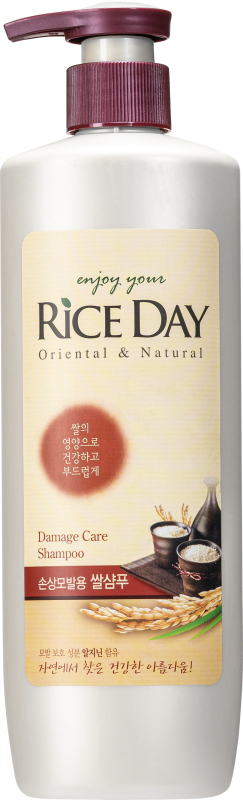 Шампунь Rice Day  для поврежденных волос увлажняющий, 550 мл, CJ Lion