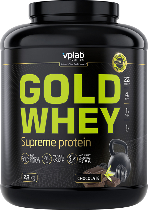 Протеин Gold Whey, шоколад, 2300 г.б VPLAB