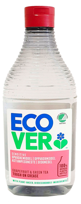 Ecover 6915 Экологическая жидкость для мытья посуды с грейпфрутом и зеленым чаем, 450 мл, Ecover