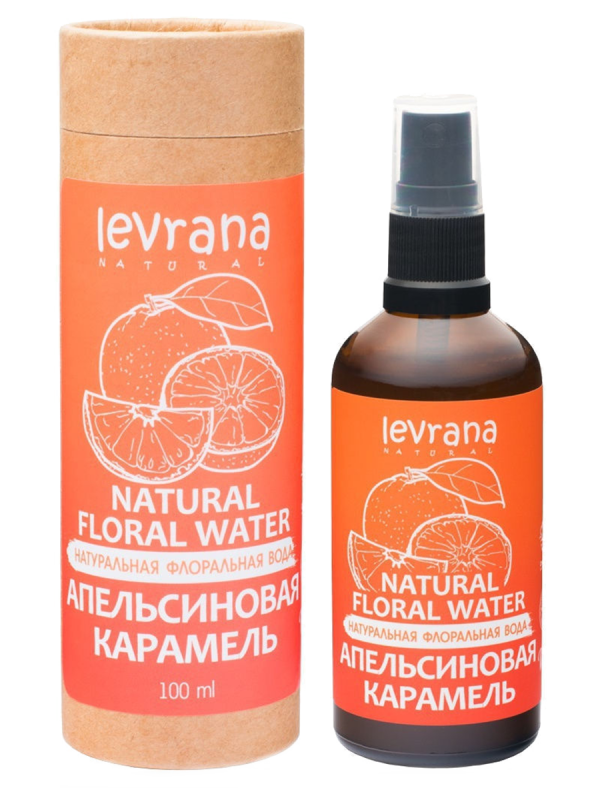 Натуральная флоральная вода для лица и тела, Апельсиновая карамель, 100 мл, Levrana