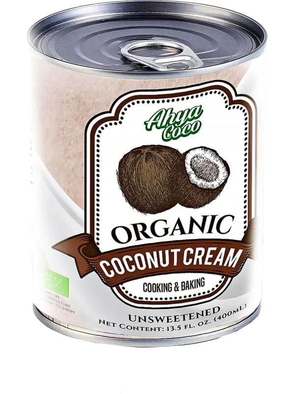 Органические кокосовые сливки, 400 мл (жирность 20-22%), AHYA