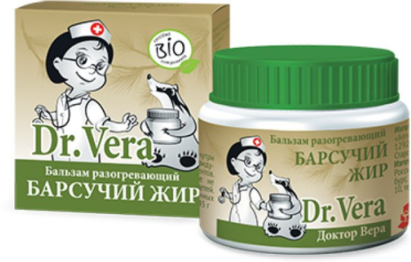 Массажный бальзам для детей «Барсучий жир», 45 гр, Dr. Vera