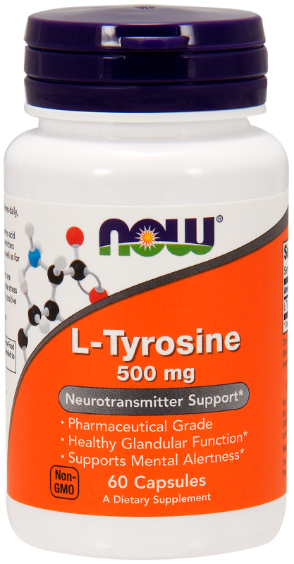 L-тирозин, 500 мг, 60 капсул, NOW