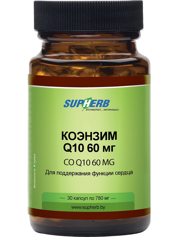 Коэнзим Q10, 60 мг, 30 капсул, SupHerb