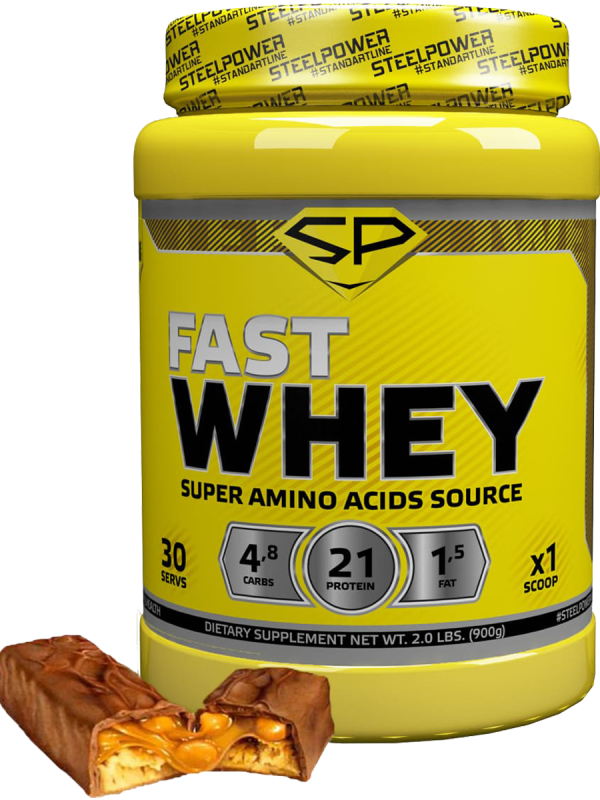 Сывороточный протеин FAST WHEY, вкус «Арахис, карамель, нуга и шоколад», 900 гр, STEELPOWER - фото 3