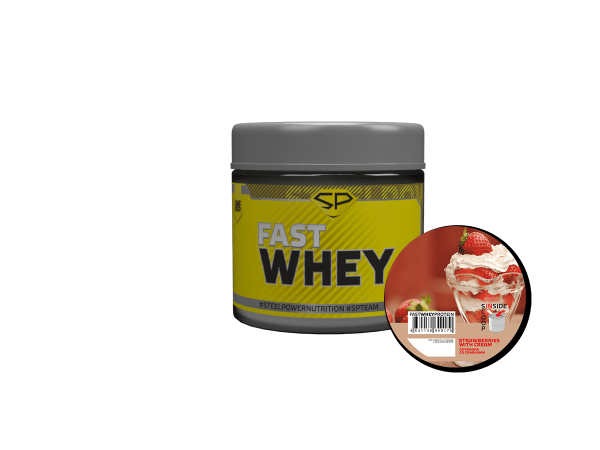 Протеин Fast Whey, пробник, вкус «Клубника со сливками», 30 гр, STEELPOWER