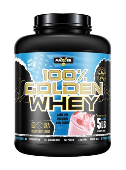 Протеин 100% Golden Whey, вкус Клубника, 2270 гр, MAXLER