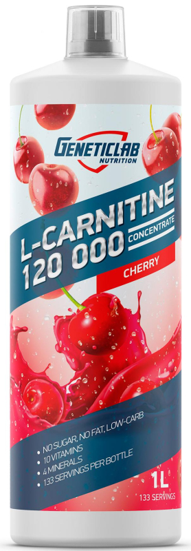 L-Carnitine 120 000  сoncentrate, вкус вишня, 1 л, Geneticlab
