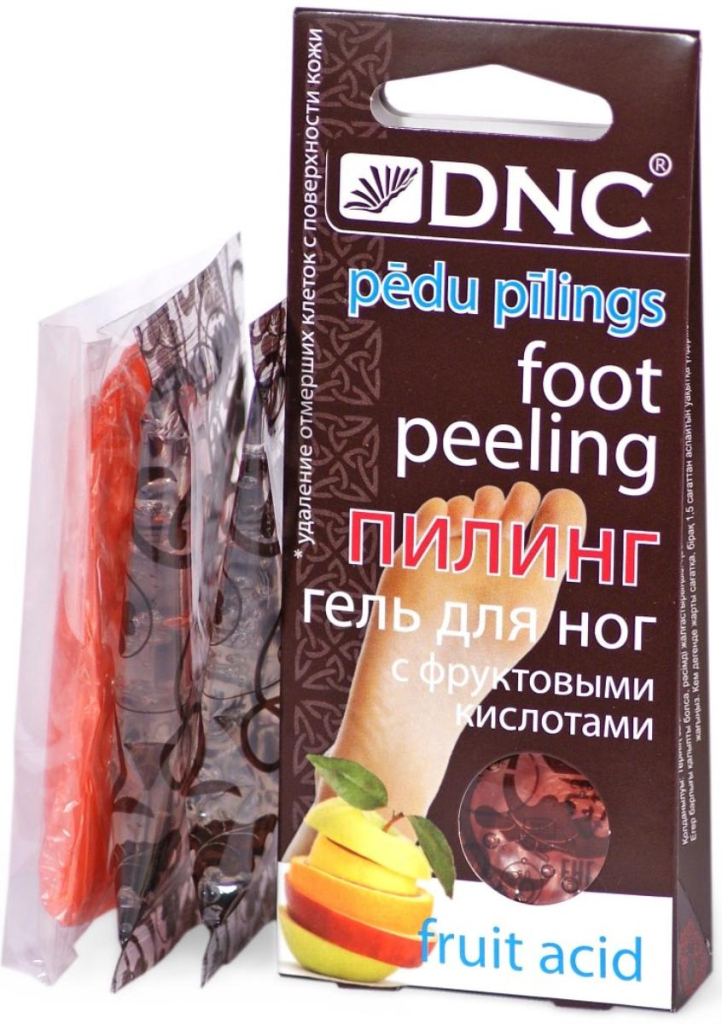 Пилинг-гель для ног с фруктовыми кислотами, 2 саше по 20 мл, DNC