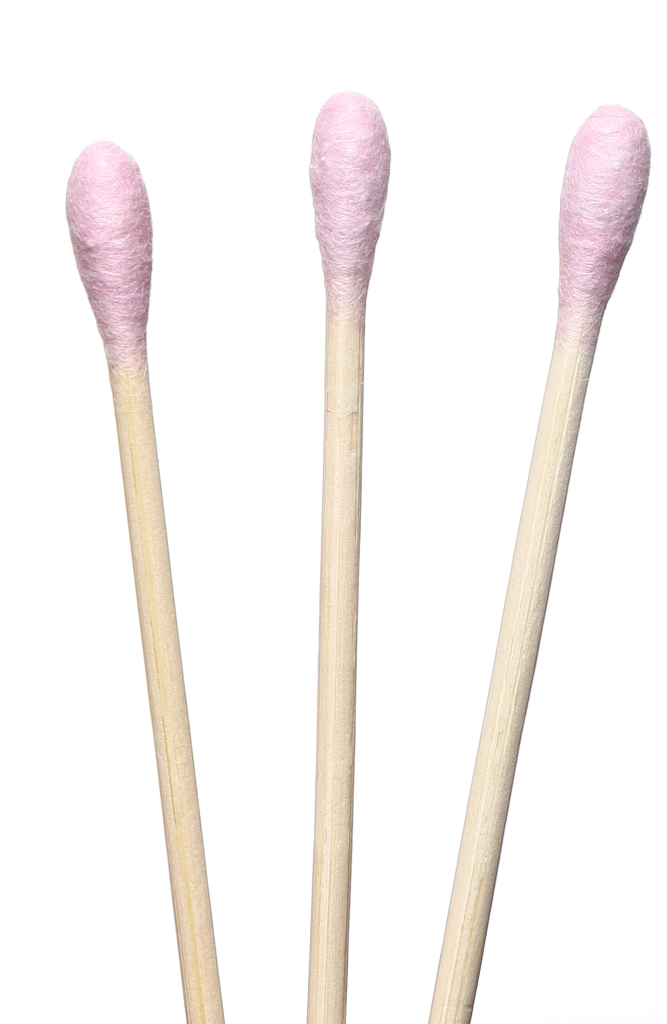 Натуральные бамбуковые ватные палочки, фиолетовая вата, 100 шт., HUMBLE