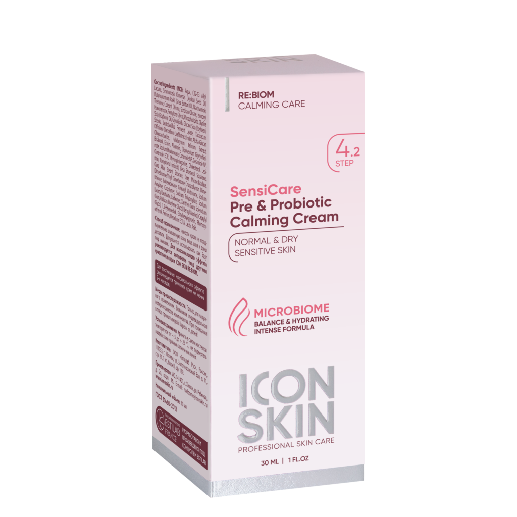 SENSICARE Успокаивающий крем с комплексом пре- и пробиотиков, для сухой и чувствительной кожи, 30 мл, Icon Skin