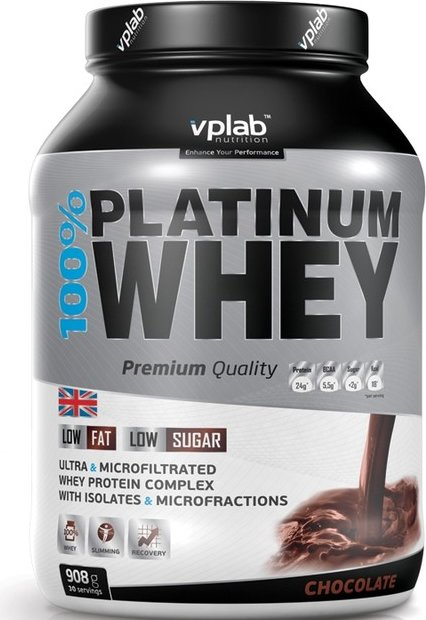 Сывороточный протеин Platinum Whey, вкус «Шоколад», 908 гр, VPLab