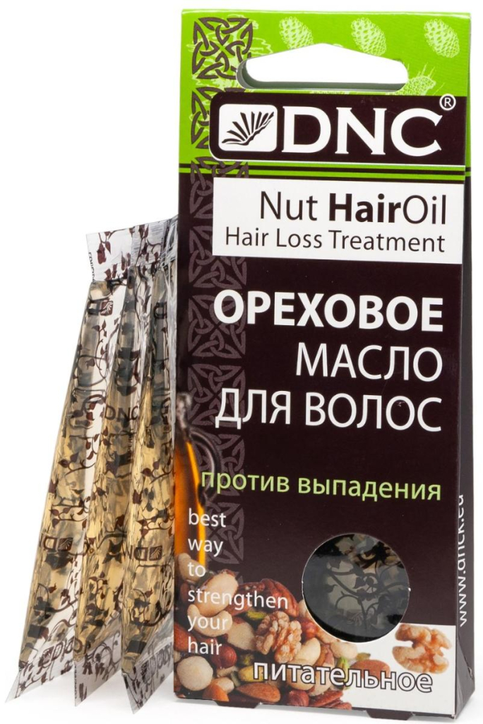 Масло ореховое против выпадения волос, 3 саше по 15 мл, DNC