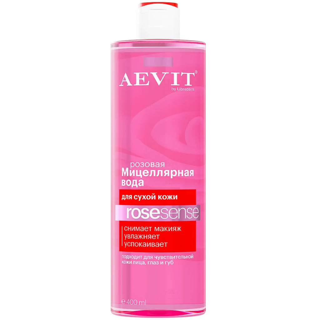 Мицеллярная вода Розовая для тусклой и сухой кожи, AEVIT, 400 мл, Librederm