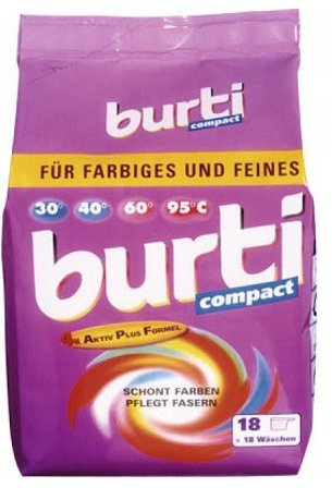 Стиральный порошок-концентрат для цветного и тонкого белья Burti Compact, 893 гр, BURTI