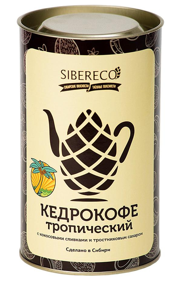 Кедрокофе Тропический с кокосовыми сливками и тростниковым сахаром, Тубус, 500 гр, СИБЕРЕКО