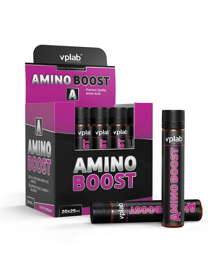Аминокислотный комплекс Amino Boost, вкус «Черная смородина», 20 ампул по 25 мл, VPLab
