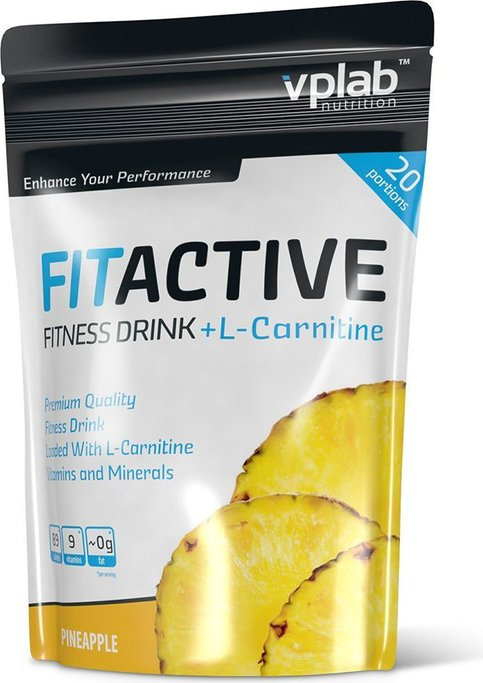 Витаминно-минеральный напиток c L-карнитином FitActive Fitness Drink, вкус «Ананас», 500 гр, VPLab