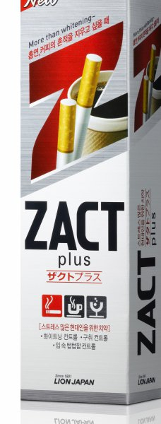 Зубная паста Zact с эффектом отбеливания кофейного и никотинового налета,150 гр, CJ Lion