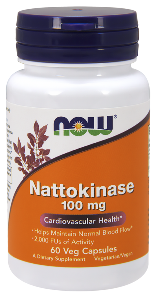 Наттокиназа, 100 мг, 60 вегетарианских капсул, NOW