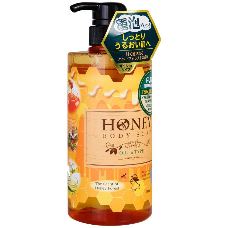 Гель для душа увлажняющий с экстрактом меда и маслом Honey Oil, 500 мл, FUNS
