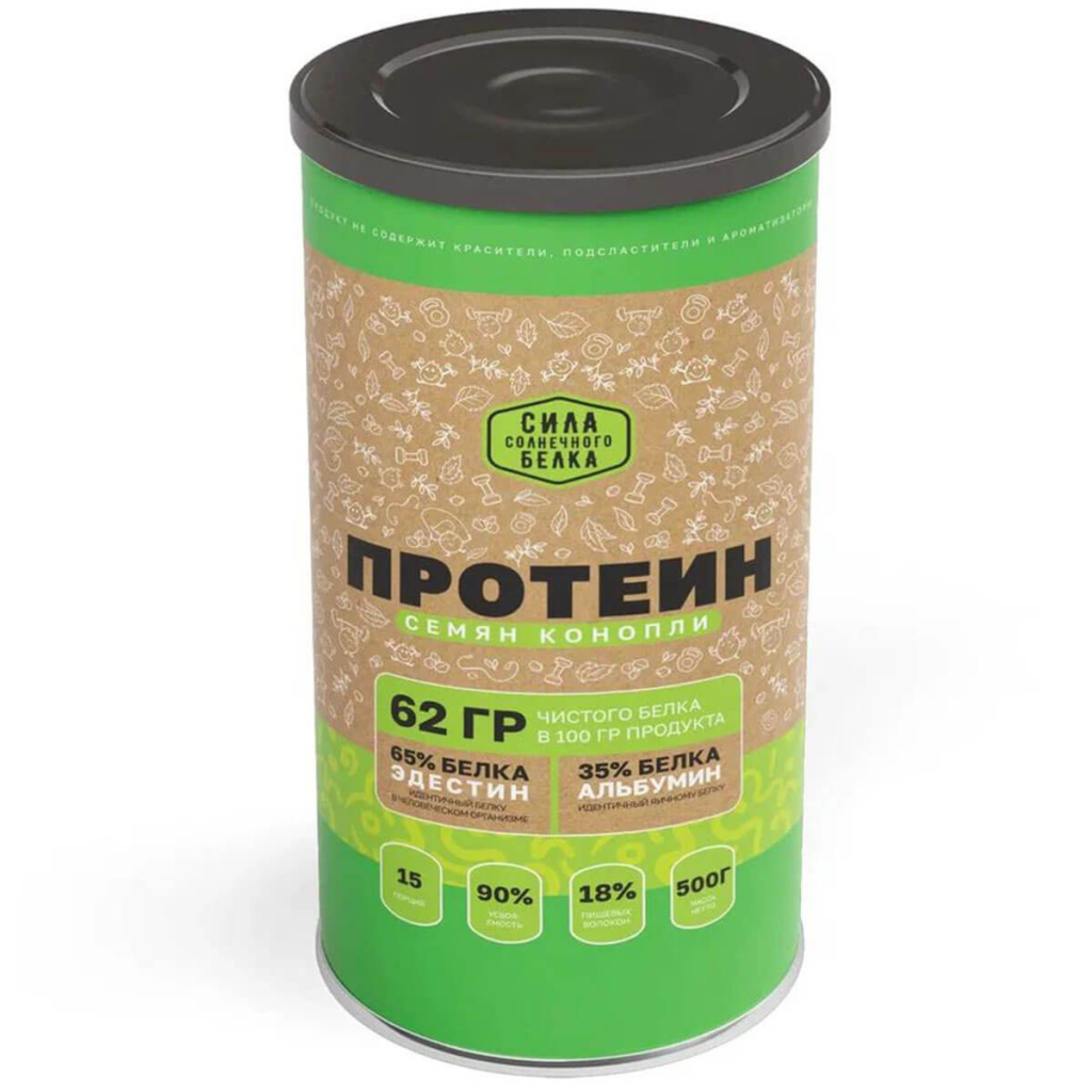 Протеин семян конопли (в виде порошка), 500 г, Оргтиум