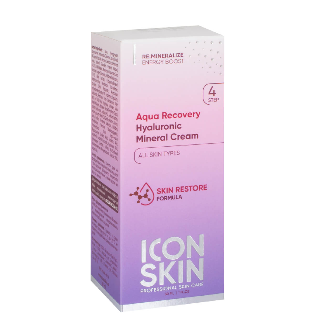 AQUA RECOVERY Увлажняющий крем с гиалуроновой кислотой и минералами, 30 мл, Icon Skin