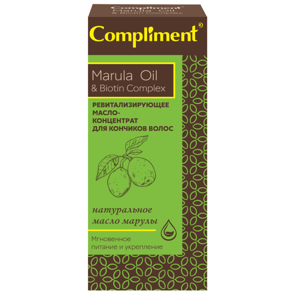 Масло-концентрат для кончиков волос Marula Oil&amp;Biotin, 25мл, Compliment