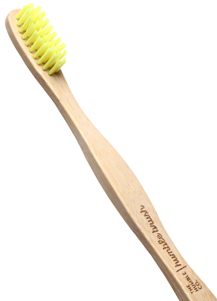 Зубная щетка из бамбука, желтая, средней жесткости, HUMBLE