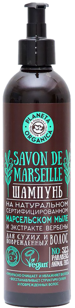 Шампунь для сухих волос &quot;Савон де Марсилье&quot;, 400 мл, Planeta Organica