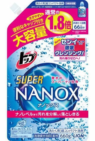 Средство для стирки Top Super NANOX (запасной блок), 660 мл, LION