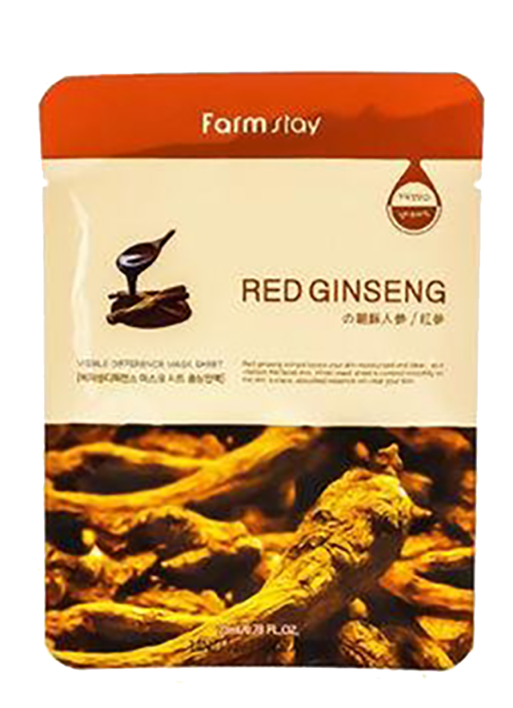 Тканевая маска с экстрактом корня красного женьшеня, 23 мл, FarmStay