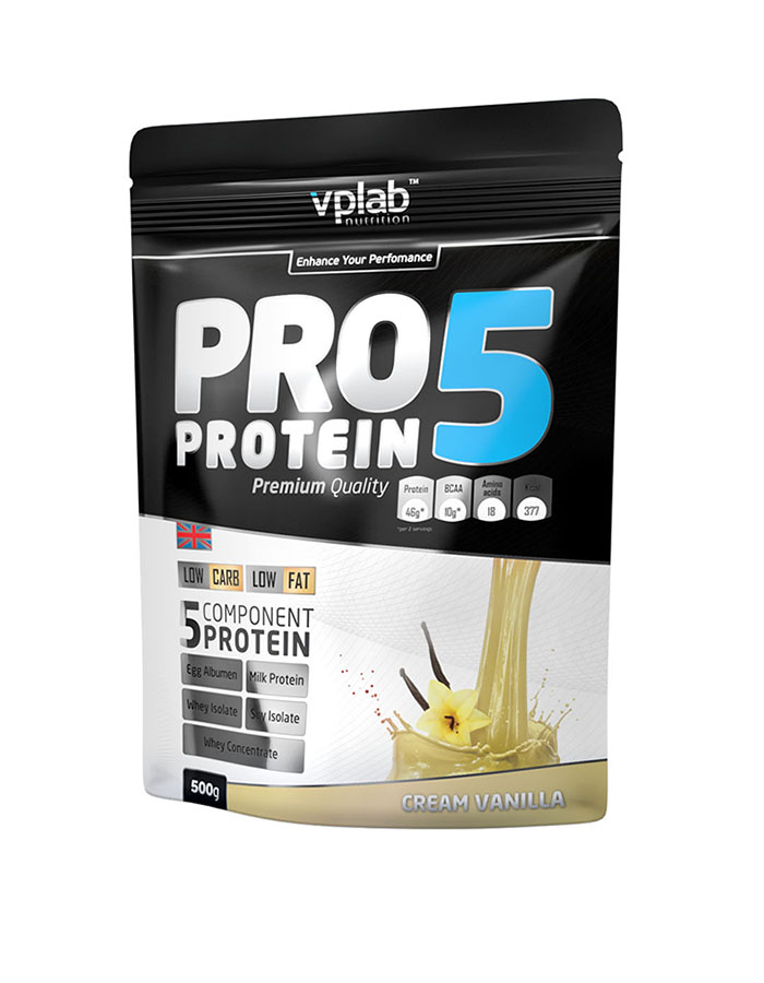 Многокомпонентный протеин PRO5, вкус «Ваниль-крем», 500 гр, VPLab