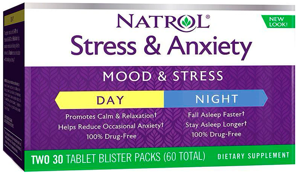 Комплекс от стресса и тревожности «День и ночь», 30+30 таблеток, Natrol