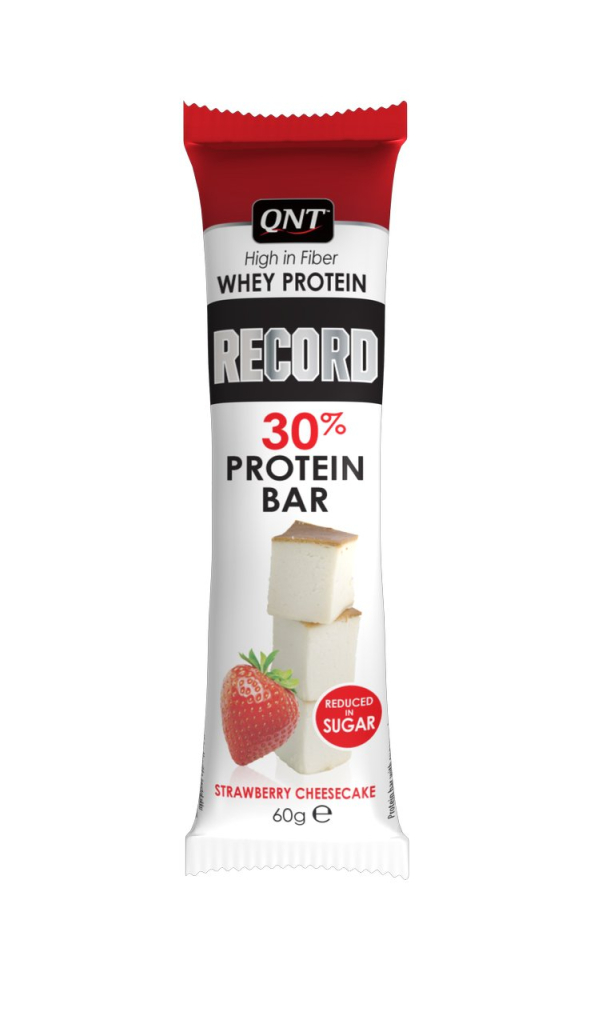 Протеиновый батончик Record bar (клубничный чизкейк), 60 гр, QNT