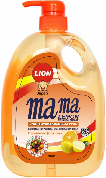 Концентрированное средство для мытья посуды «Антибактериальное» (аромат апельсина), 1 л, MAMA LEMON