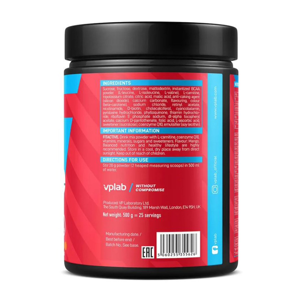 Изотонический напиток с витаминами и минералами FitActive, вкус «Арбуз», 500 г, VPLab